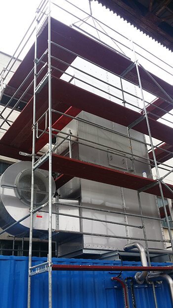Installation of a stainless steel tower